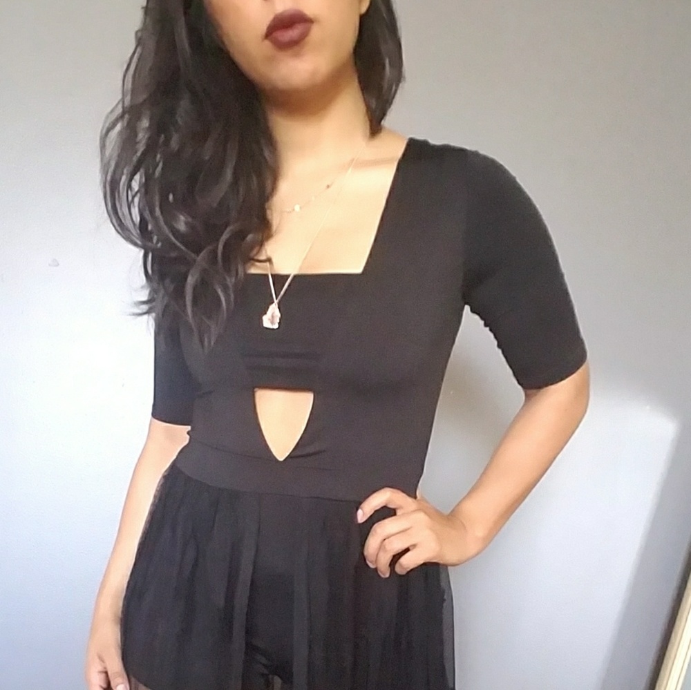 Boho Black Lace Maxi Romper - Picture 2 of 8